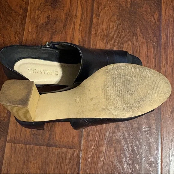 Black Peep-Toe Ankle heels - Picture 4 of 7